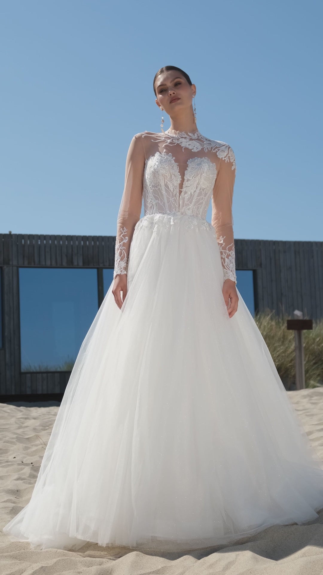 Lusta A-line Illusion Off-white Wedding dress video