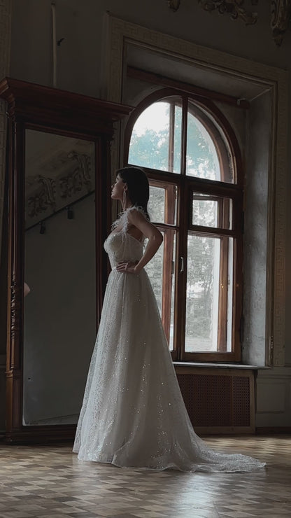 Armeriya A-line Sweetheart Milk Wedding dress