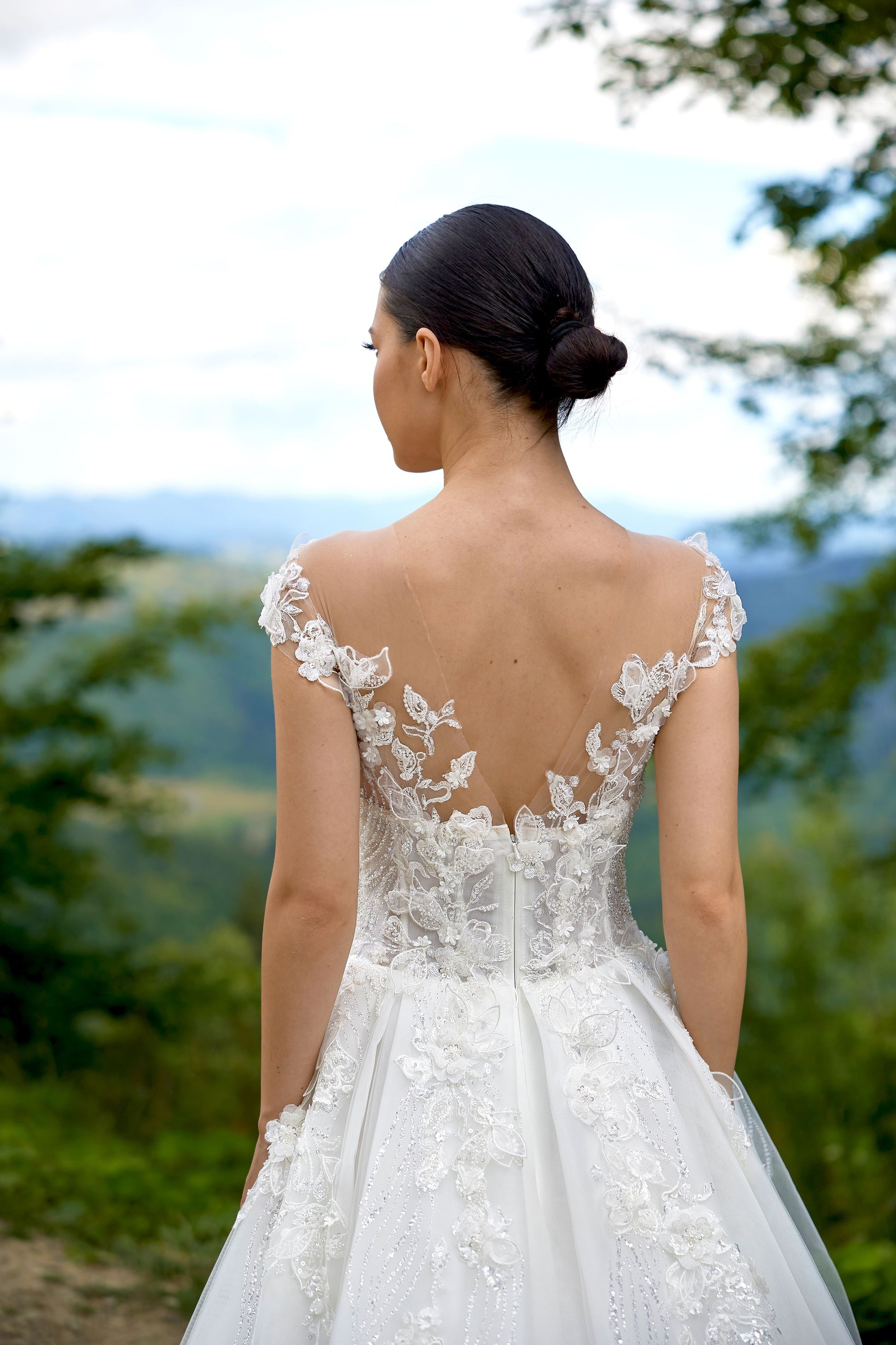 Samira A-line Illusion Milk Wedding dress