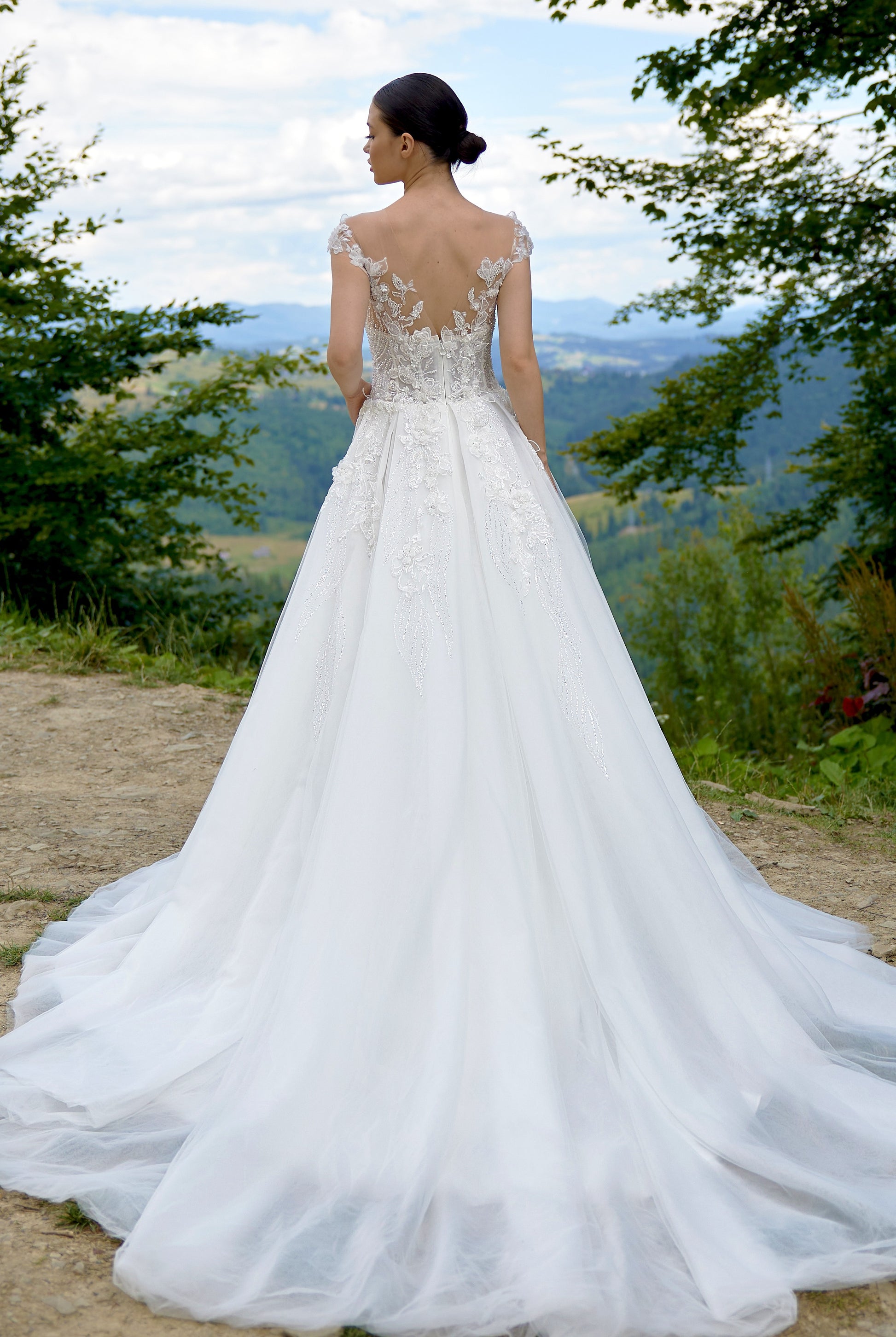 Samira A-line Illusion Milk Wedding dress