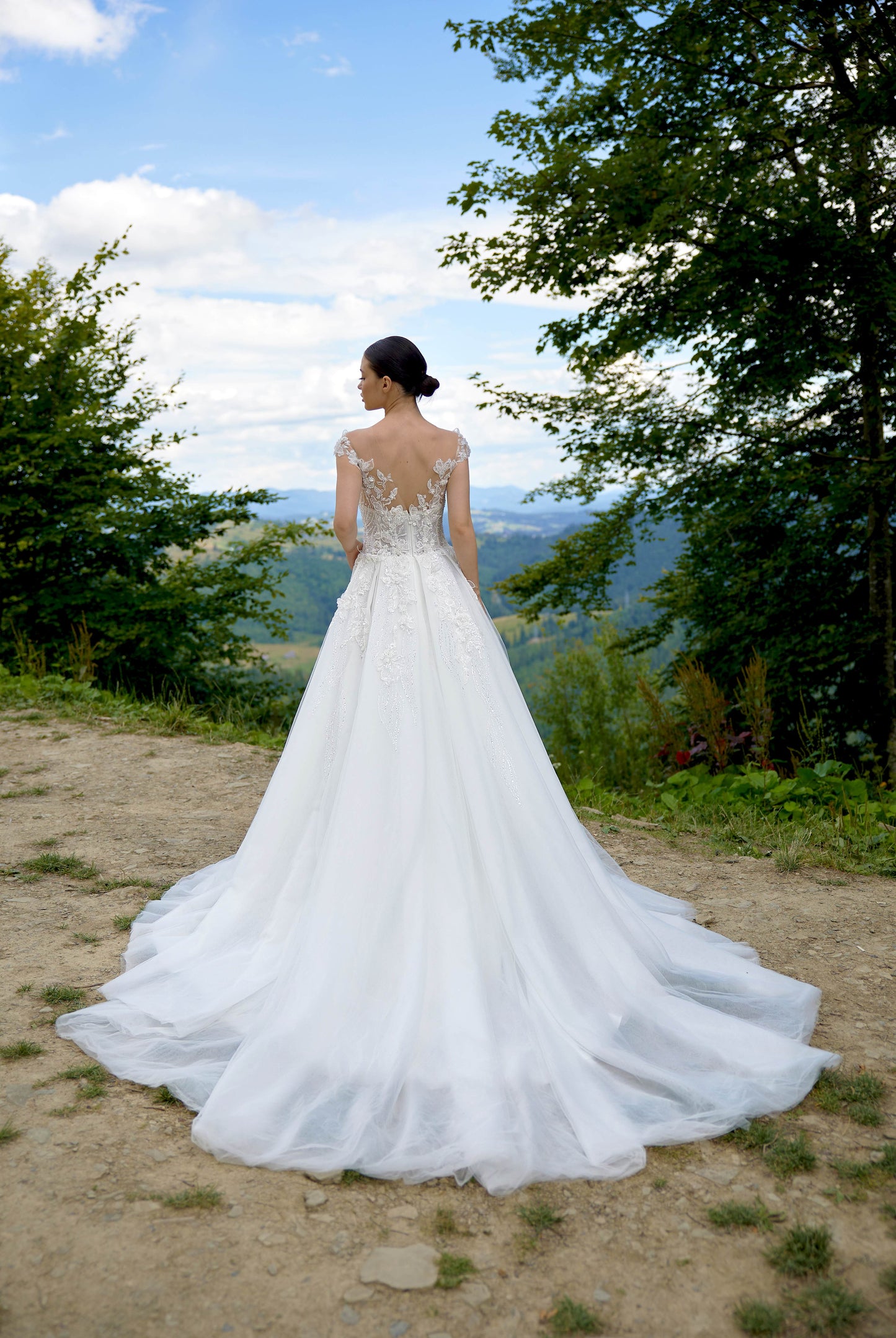 Samira A-line Illusion Milk Wedding dress