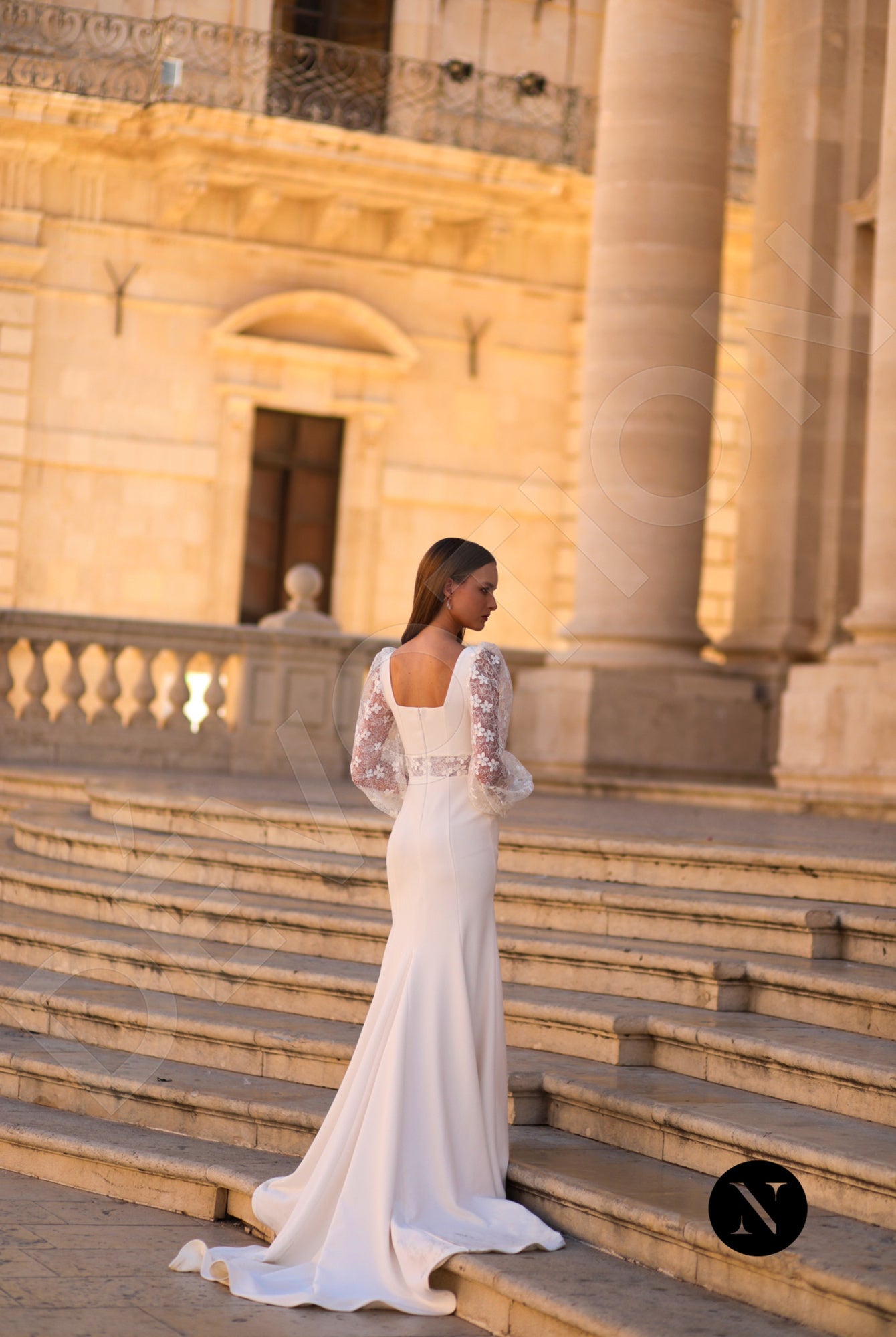 Lily Trumpet/Mermaid Square Ivory Wedding dress