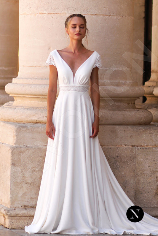 Colin A-line Deep V-neck Ivory Wedding dress