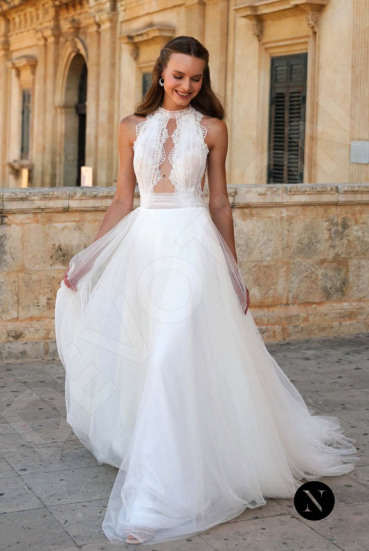 Helena A-line Halter Ivory Wedding dress