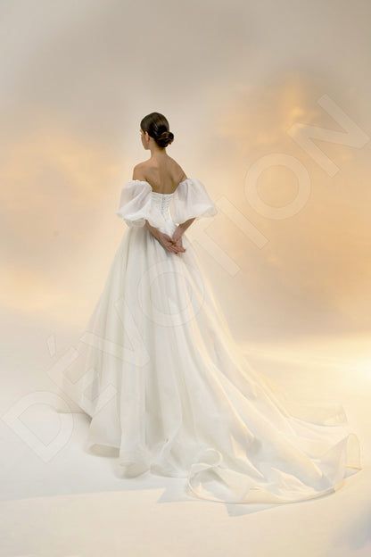 Ariala Princess/Ball Gown Straight Across Light Ivory Wedding dress