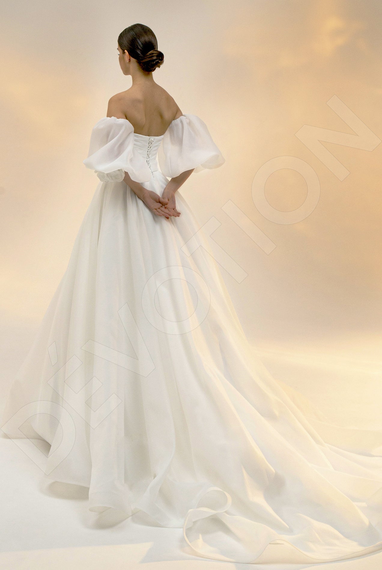 Ariala Princess/Ball Gown Straight Across Light Ivory Wedding dress