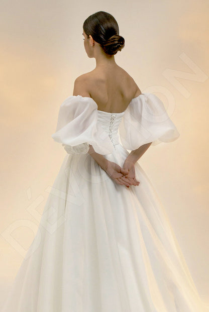 Ariala Princess/Ball Gown Straight Across Light Ivory Wedding dress