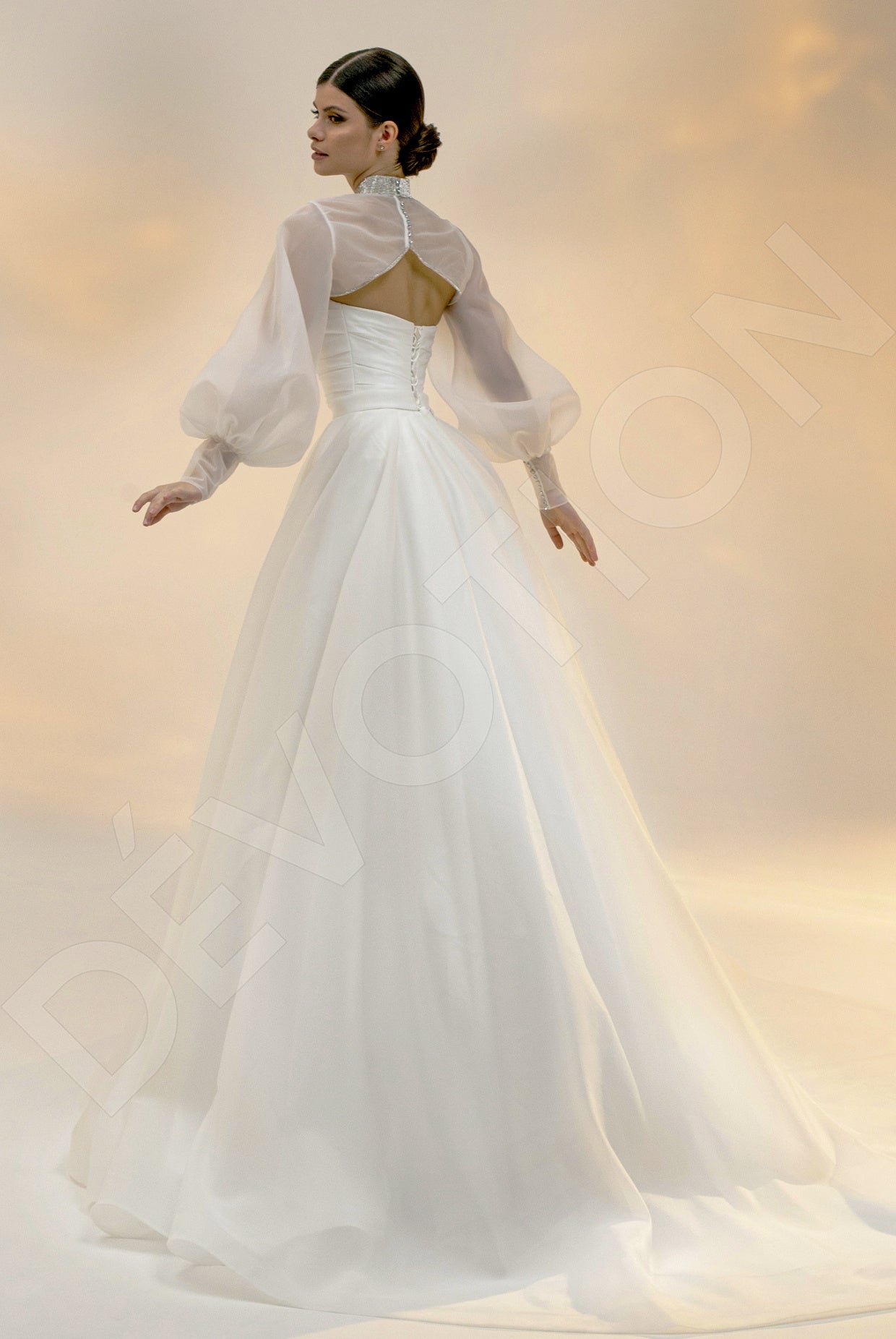 Ariala Princess/Ball Gown Straight Across Light Ivory Wedding dress