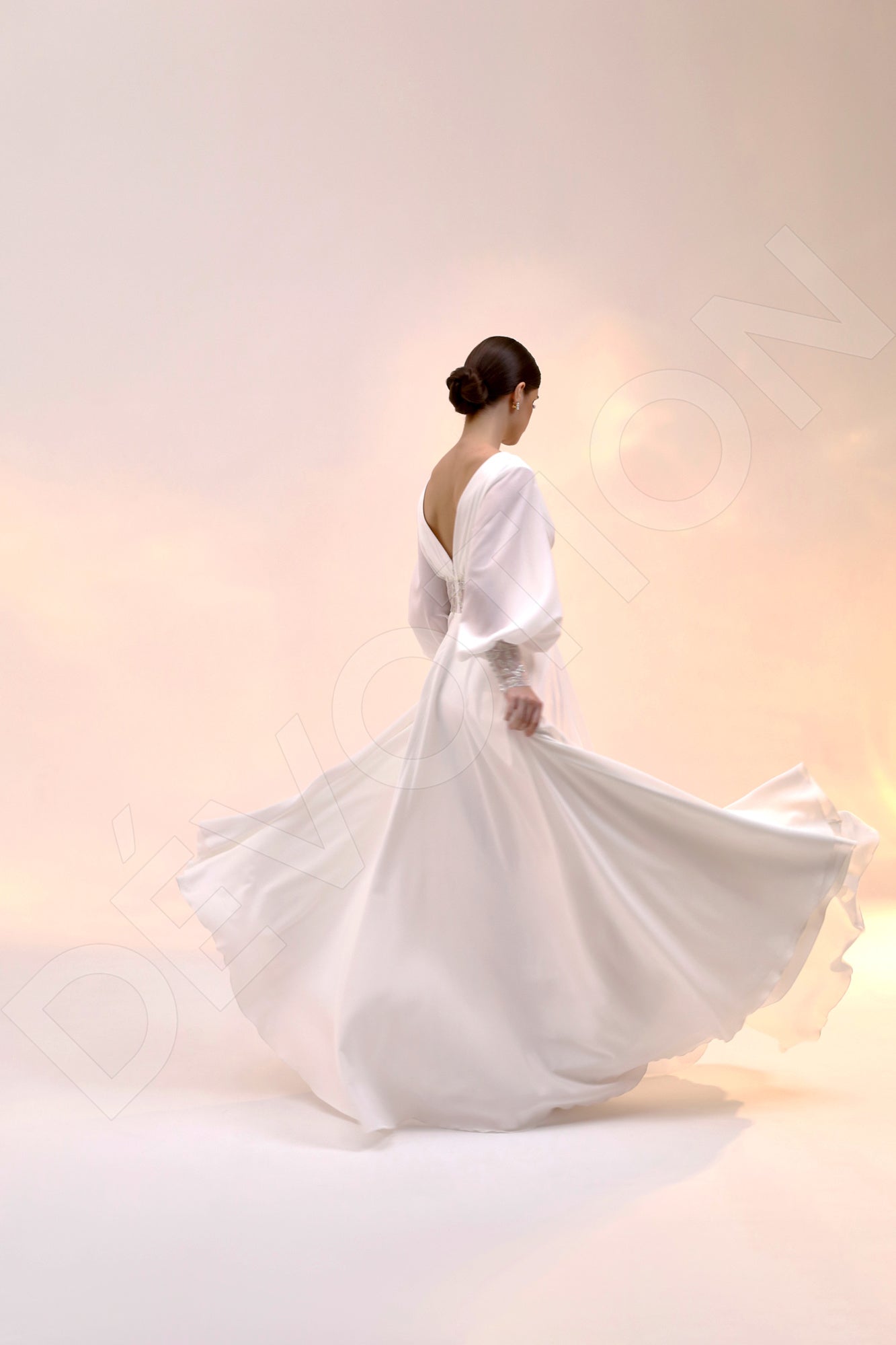 Afinea A-line V-neck Light Ivory Wedding dress