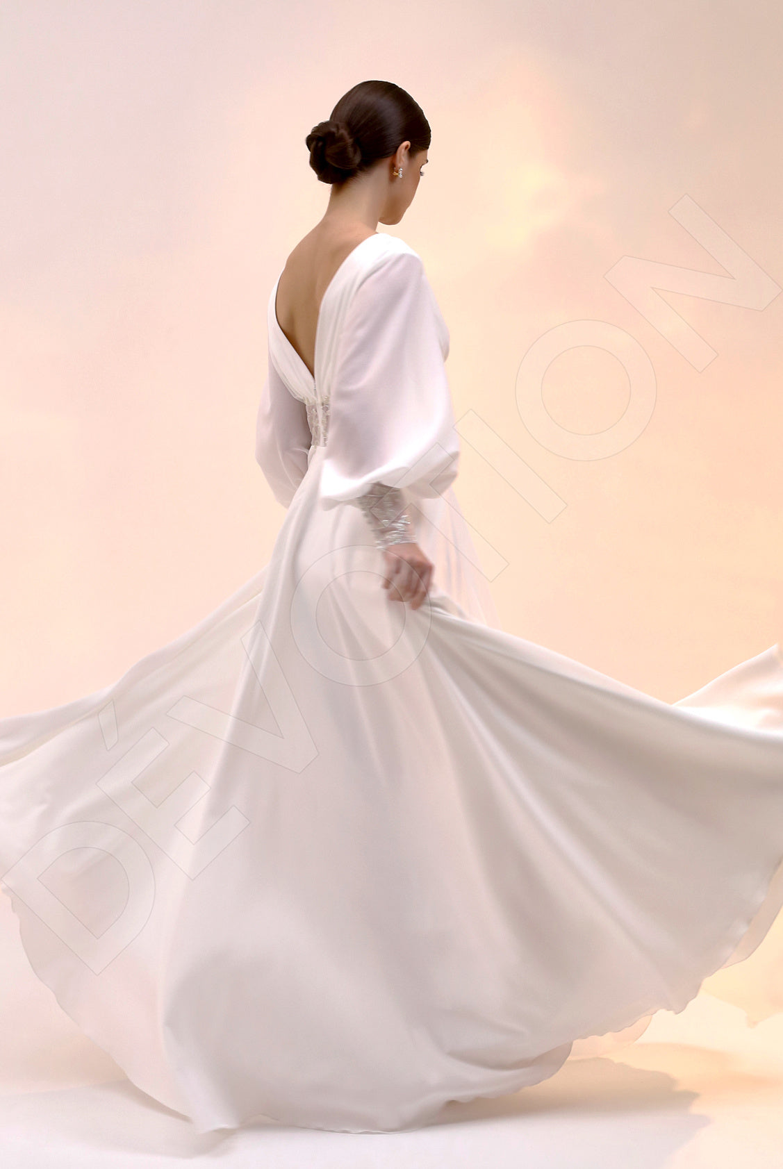 Afinea A-line V-neck Light Ivory Wedding dress