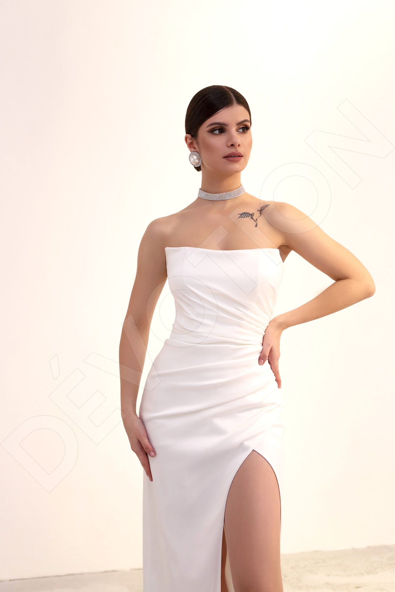 Greyla Sheath/Column Straight Across Light Ivory Wedding dress