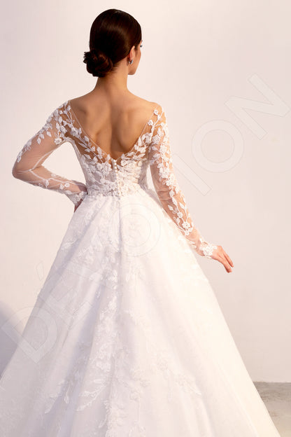 Lizzie Princess/Ball Gown Illusion Light Ivory Wedding dress