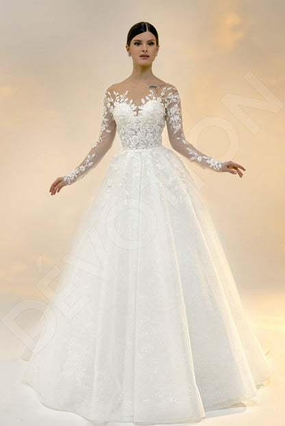 Lizzie Princess/Ball Gown Illusion Light Ivory Wedding dress