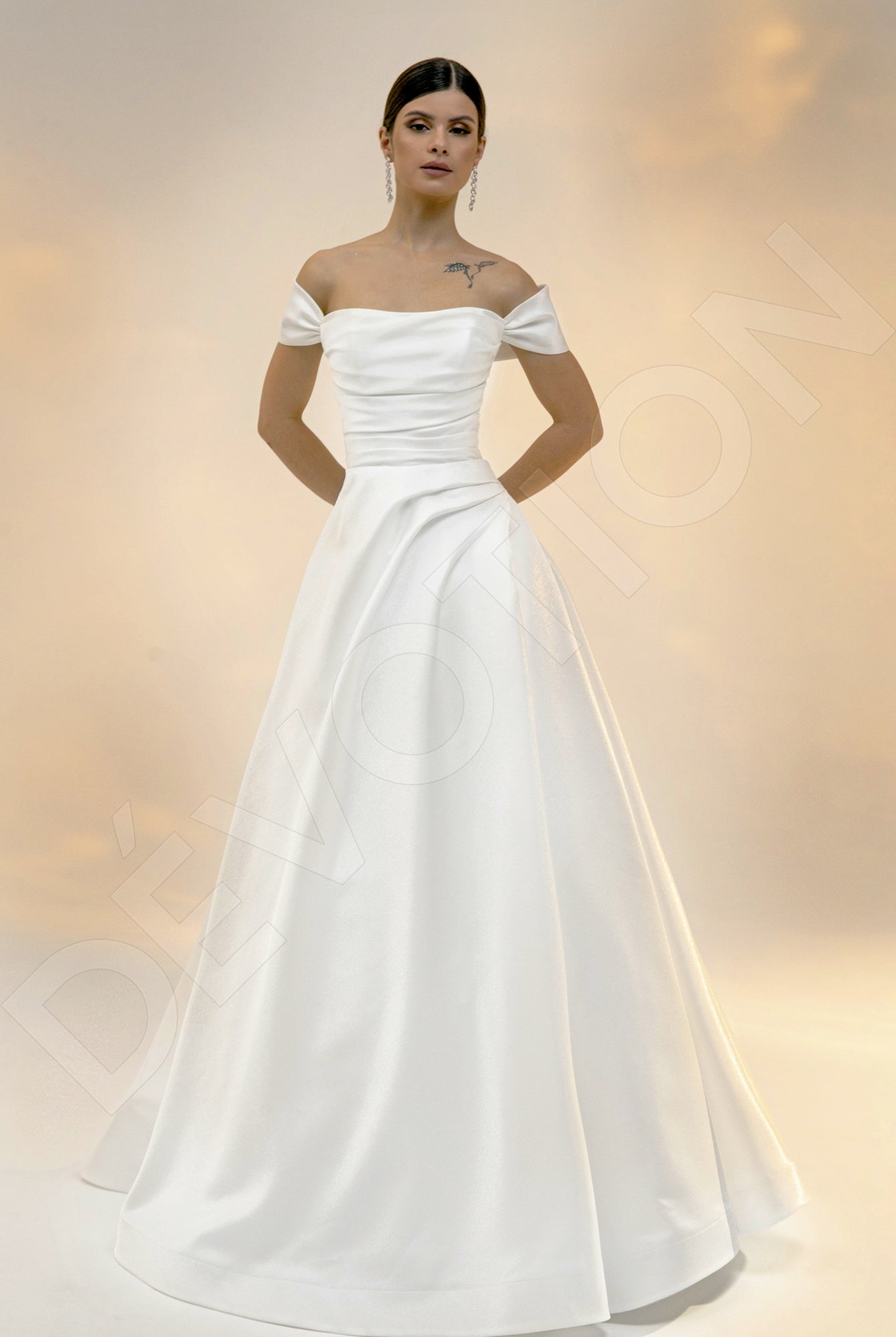 Norila A-line Off-Shoulder/Drop Shoulders Light Ivory Wedding dress