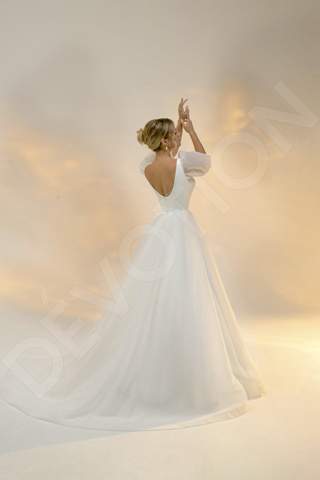 Skyler Princess/Ball Gown Square Light Ivory Wedding dress