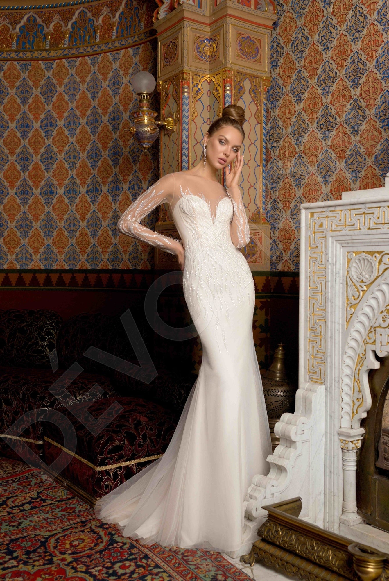 Haidi Trumpet/Mermaid Illusion Off White/Latte Wedding dress