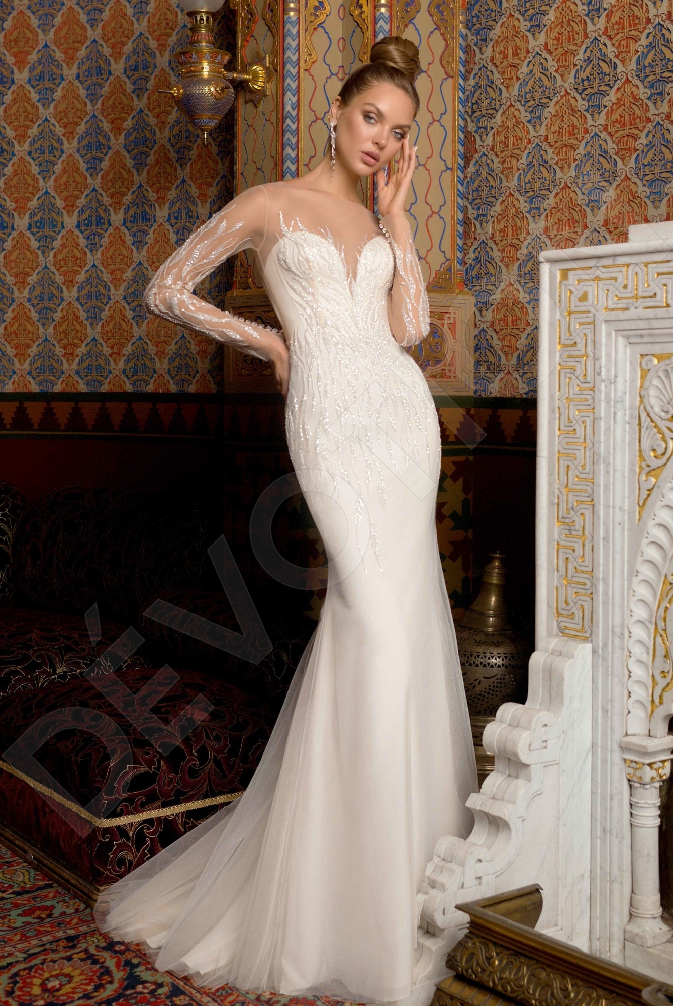 Haidi Trumpet/Mermaid Illusion Off White/Latte Wedding dress