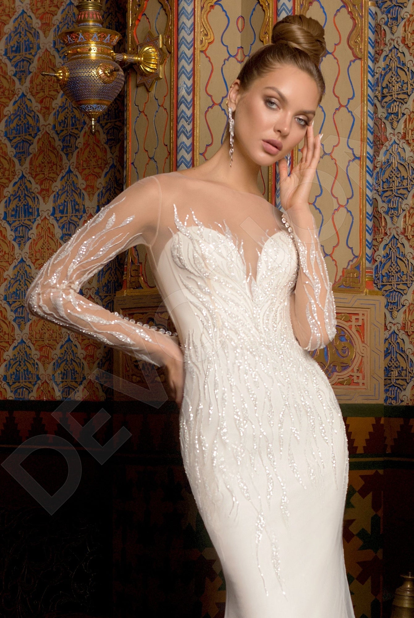 Haidi Trumpet/Mermaid Illusion Off White/Latte Wedding dress