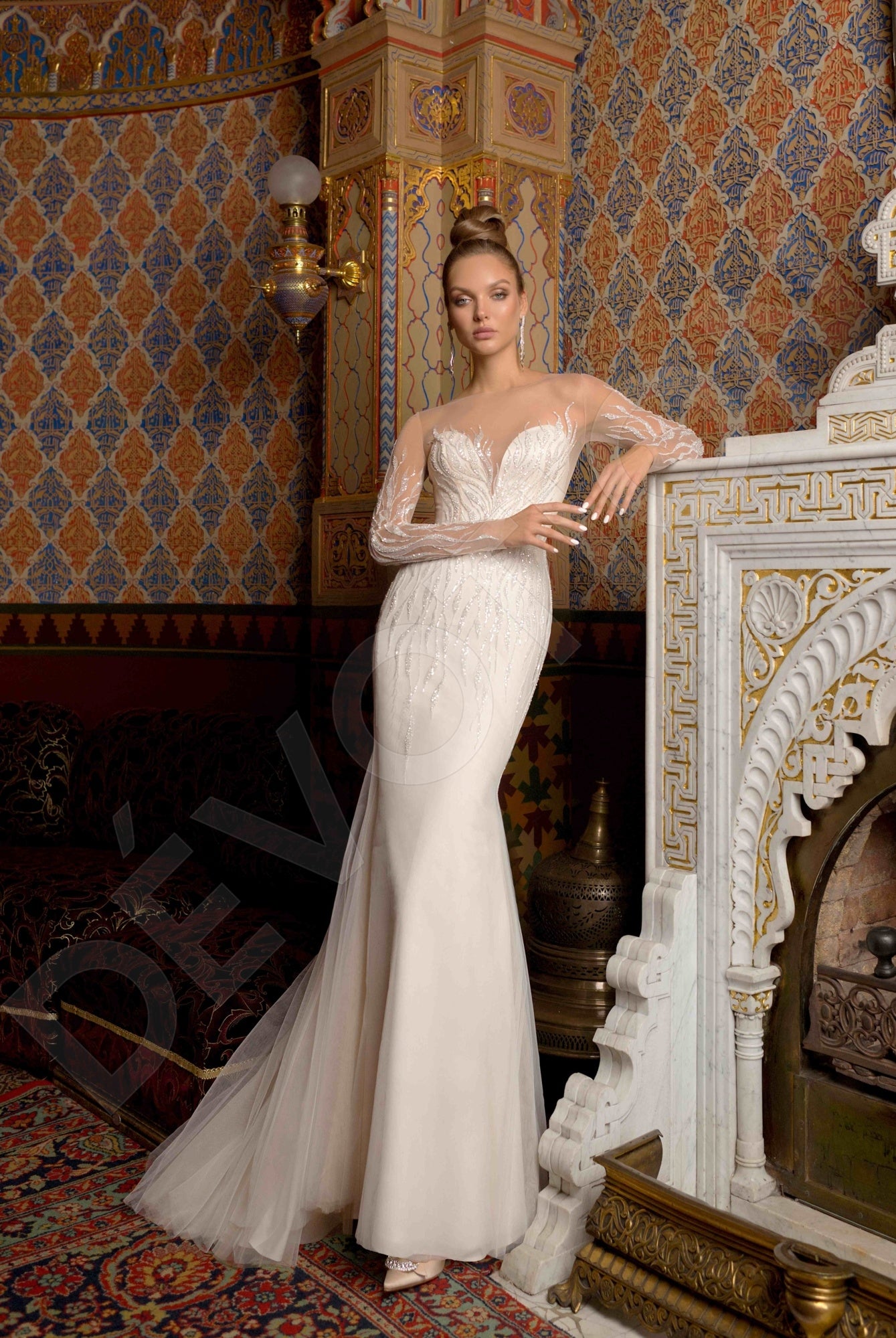 Haidi Trumpet/Mermaid Illusion Off White/Latte Wedding dress