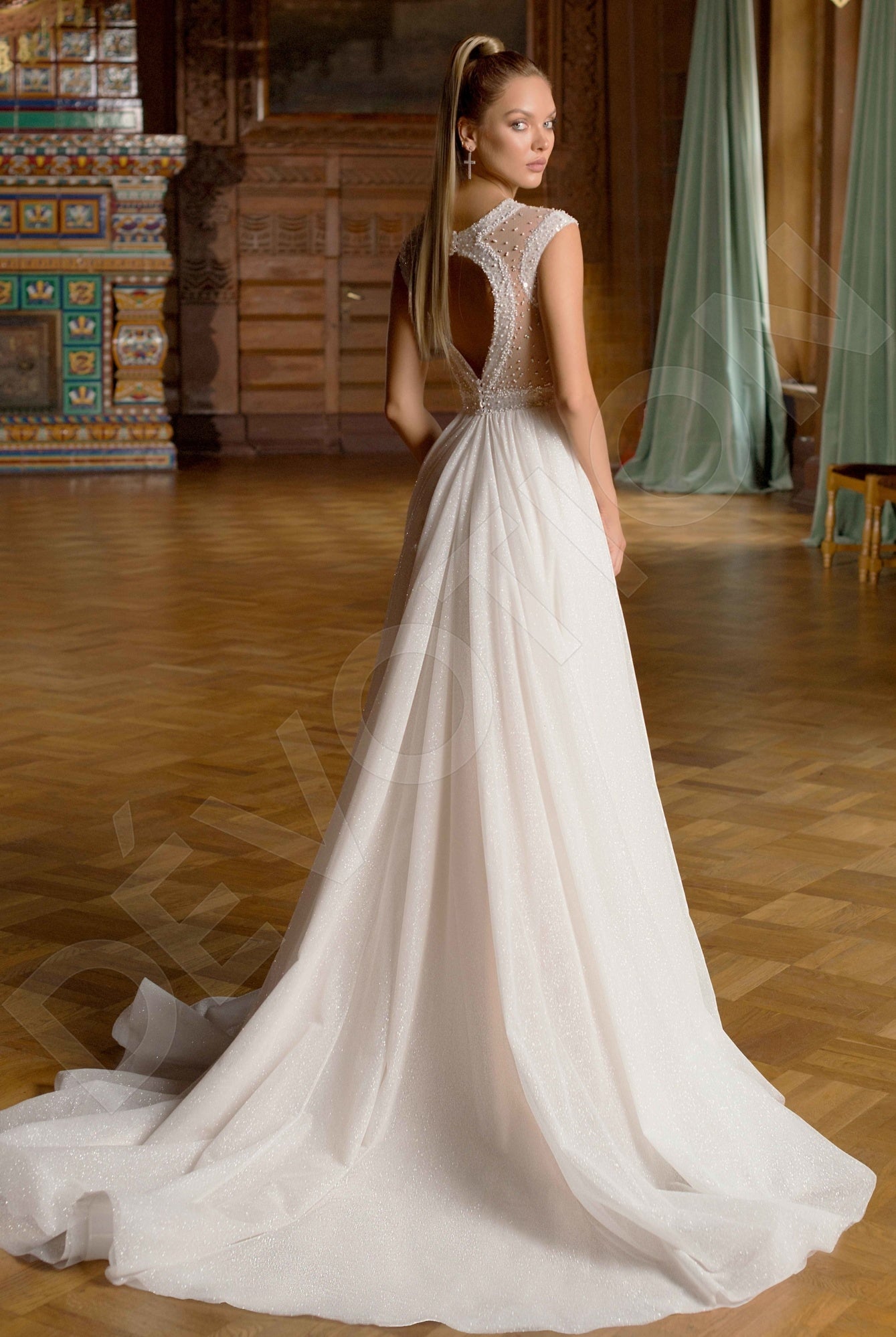 Jeneva A-line Illusion Vanilla/Off White Wedding dress