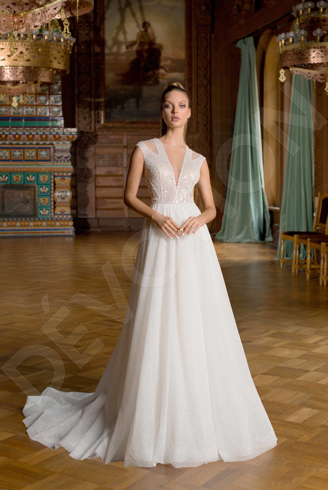 Jeneva A-line Illusion Vanilla/Off White Wedding dress