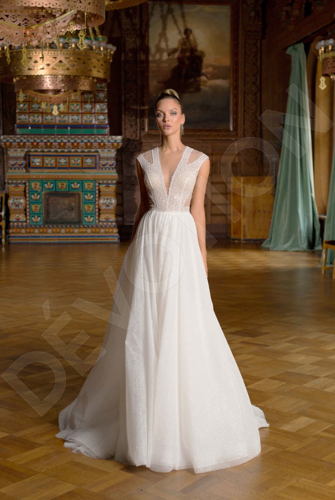 Jeneva A-line Illusion Vanilla/Off White Wedding dress