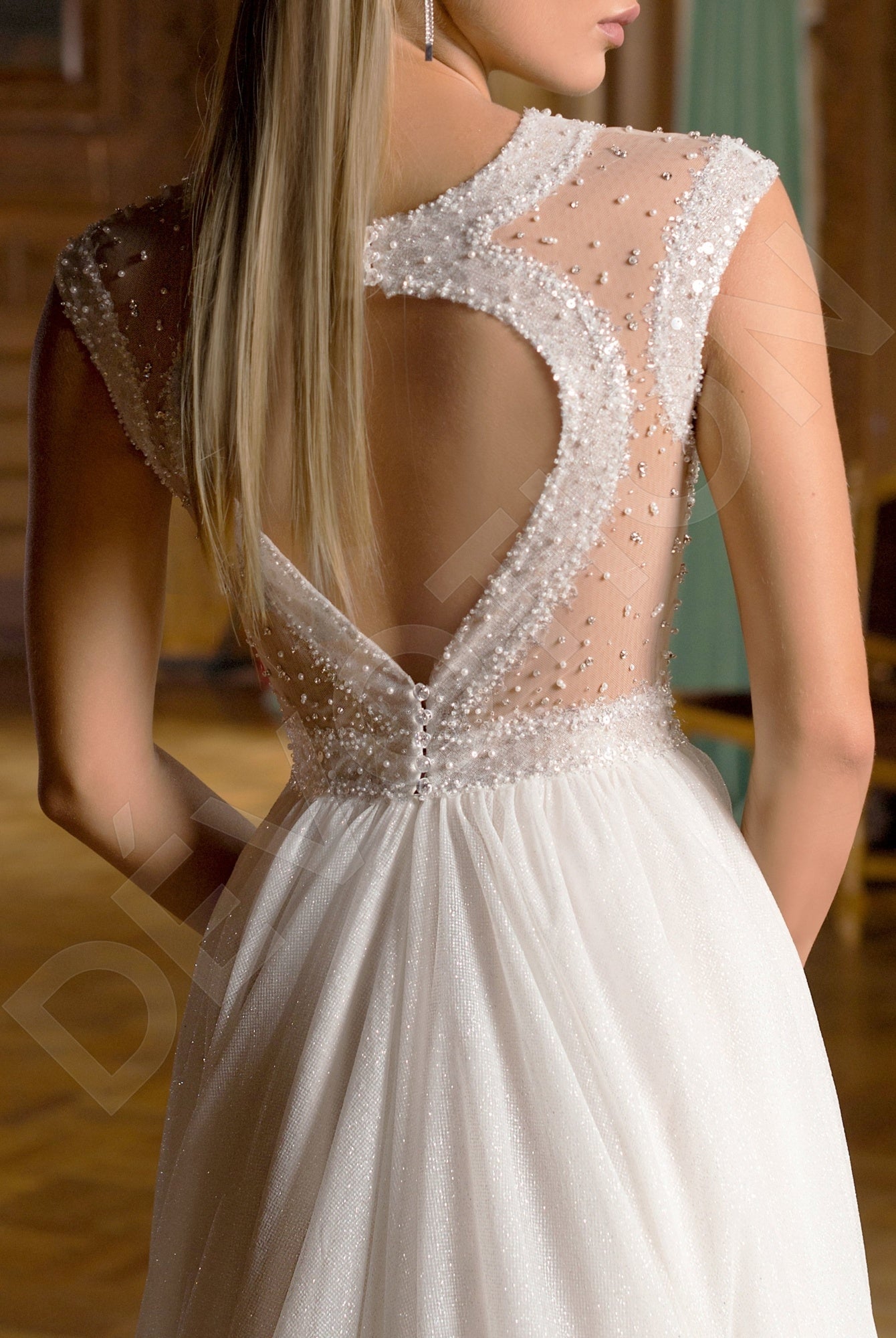 Jeneva A-line Illusion Vanilla/Off White Wedding dress