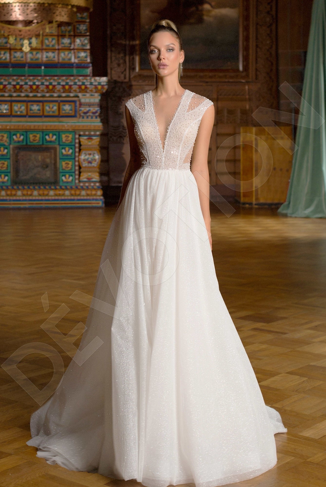 Jeneva A-line Illusion Vanilla/Off White Wedding dress