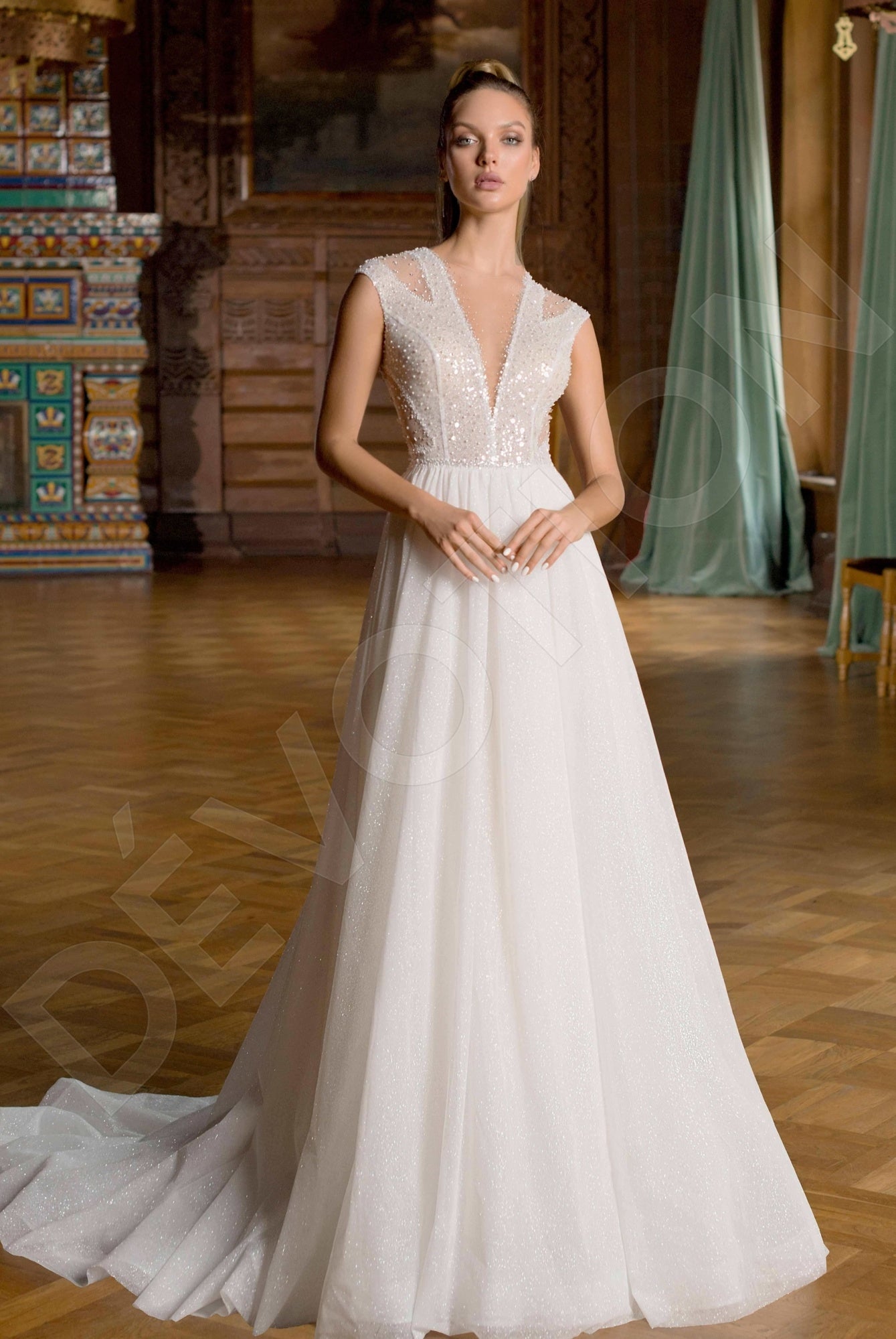 Jeneva A-line Illusion Vanilla/Off White Wedding dress