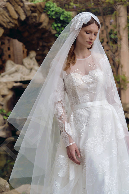 Kimia A-line Jewel Milk Wedding dress