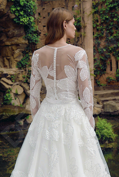 Kimia A-line Jewel Milk Wedding dress