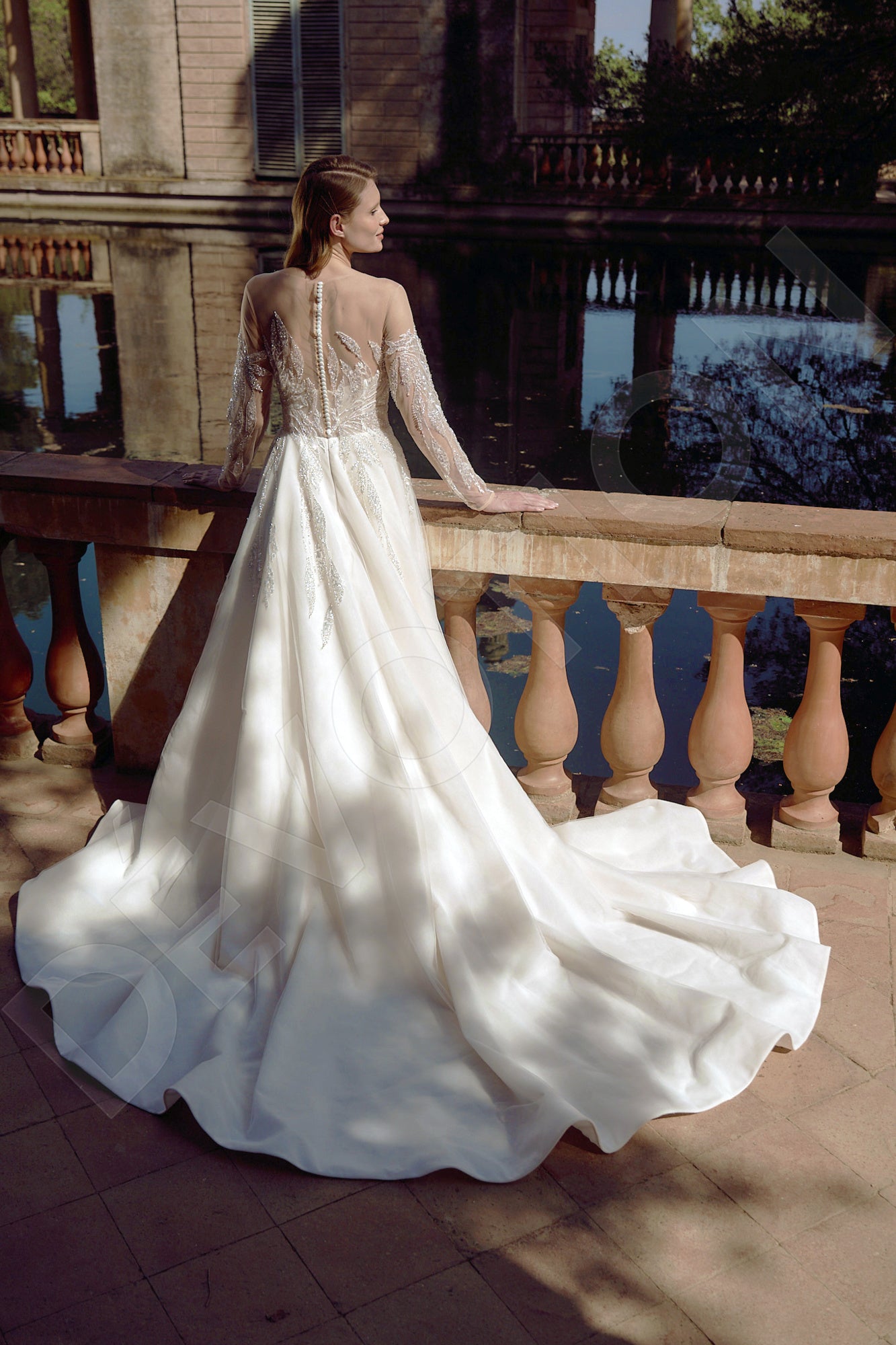 Carlita A-line Illusion Milk Wedding dress