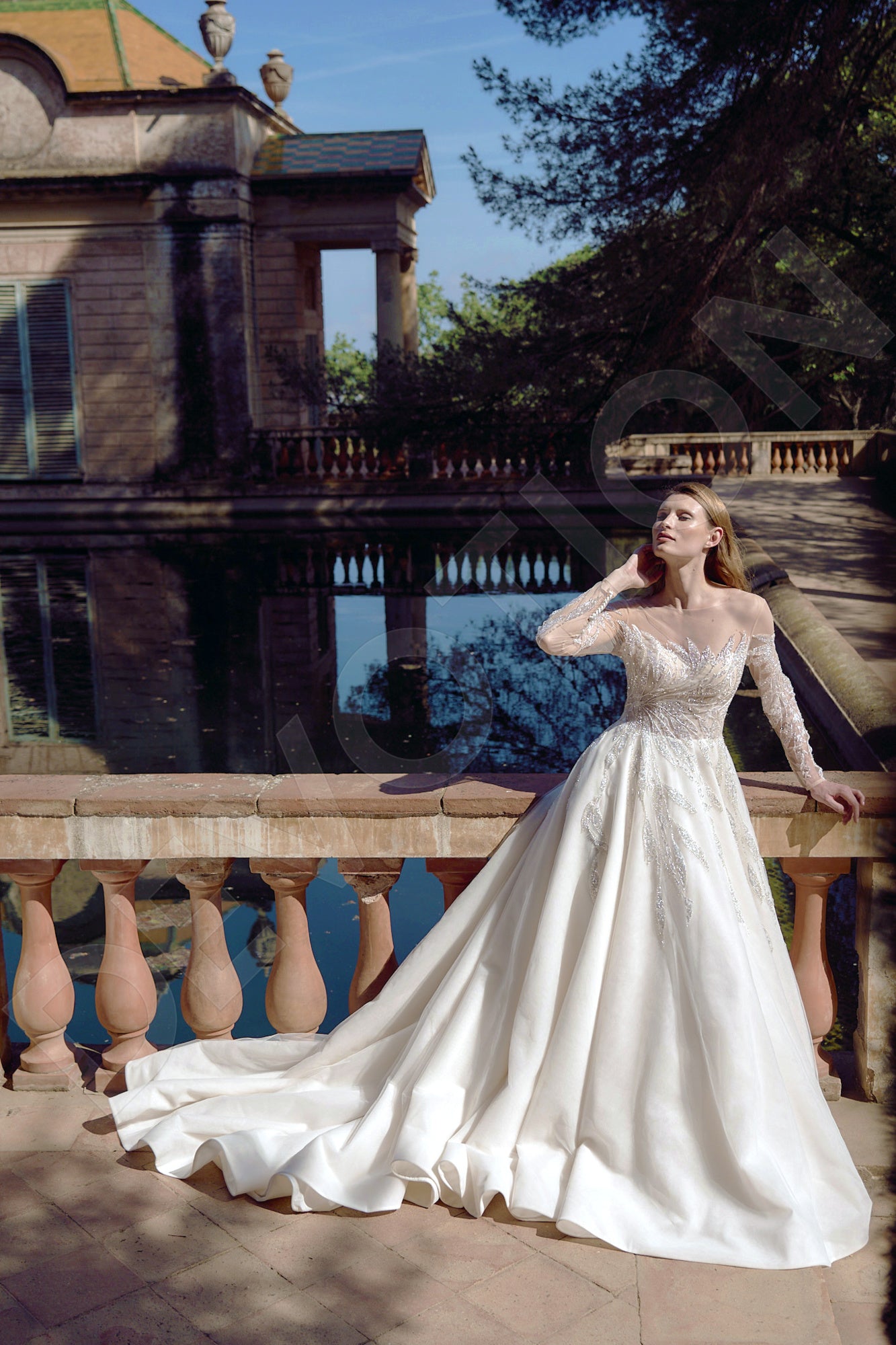 Carlita A-line Illusion Milk Wedding dress