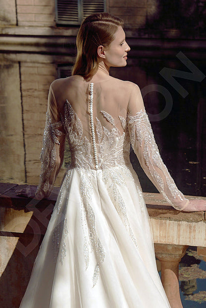 Carlita A-line Illusion Milk Wedding dress