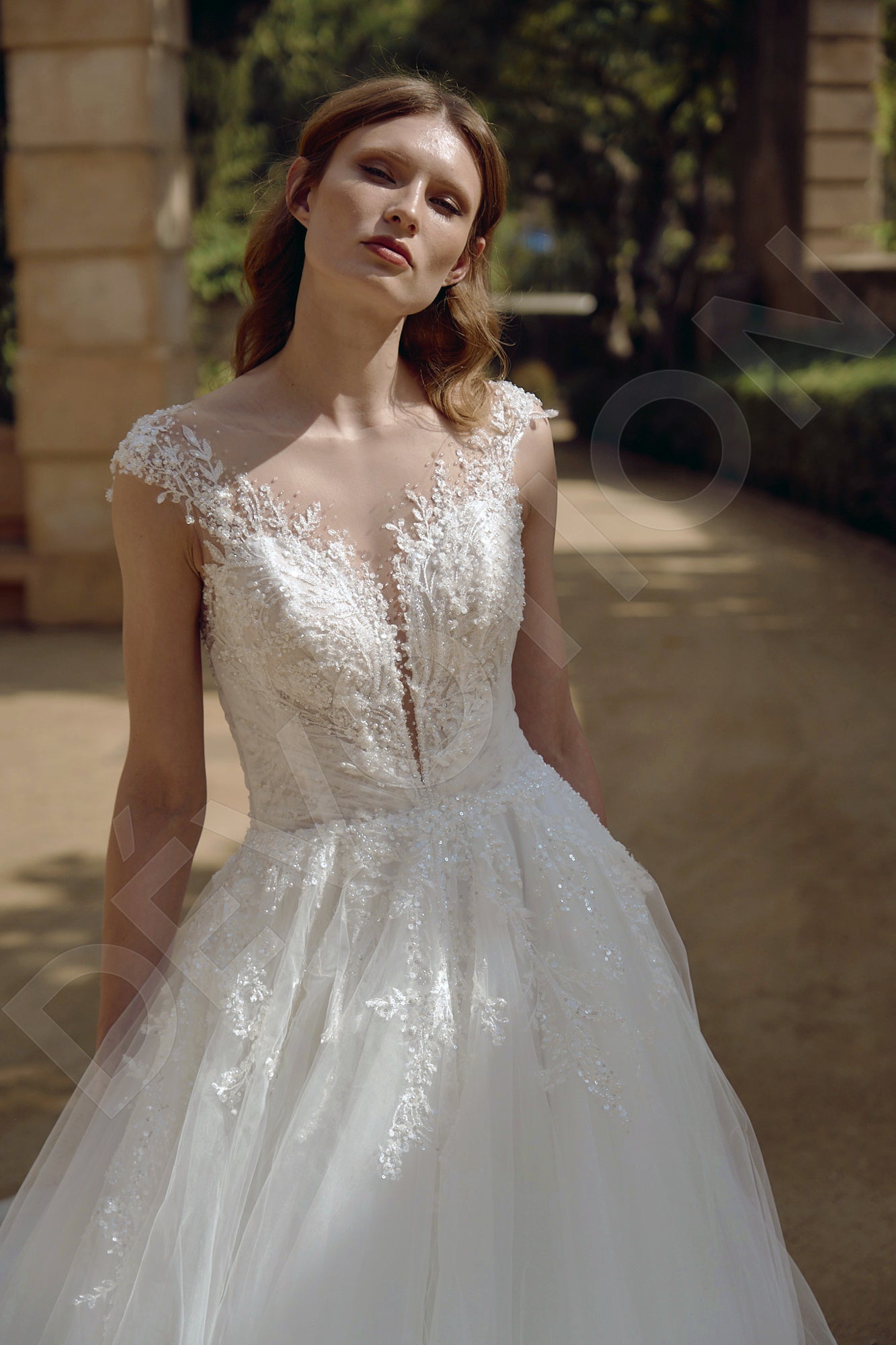 Annabelle A-line Illusion Milk Wedding dress