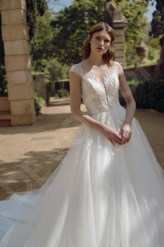 Annabelle A-line Illusion Milk Wedding dress