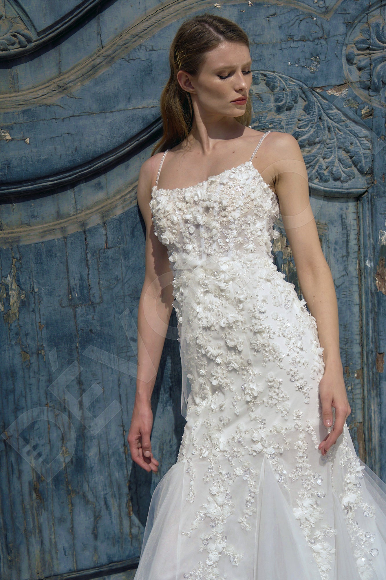 Kaley Trumpet/Mermaid Scoop Milk Wedding dress