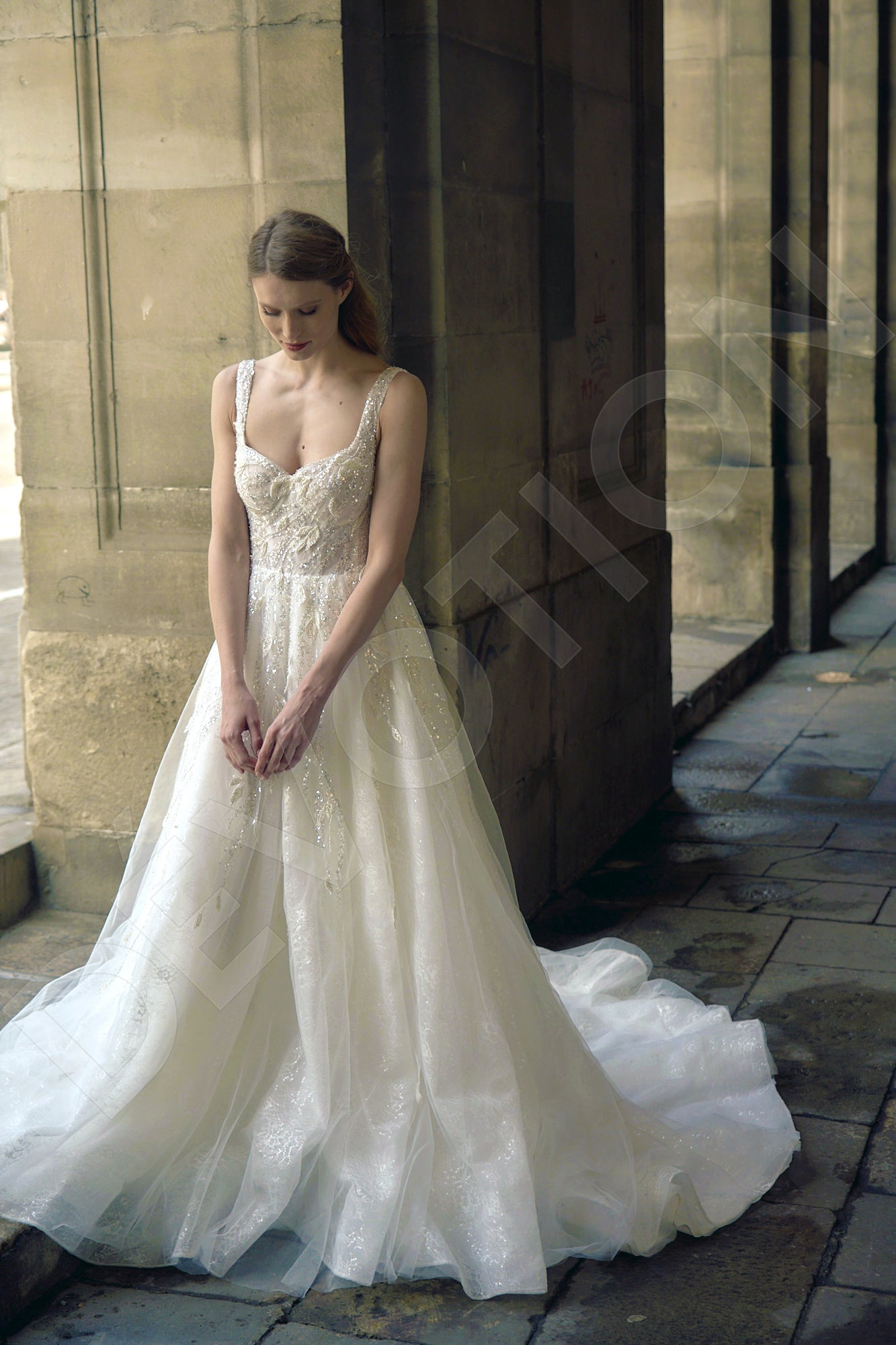 Evana A-line Sweetheart Milk Wedding dress