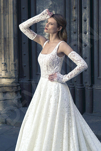 Francina A-line Square Milk Wedding dress