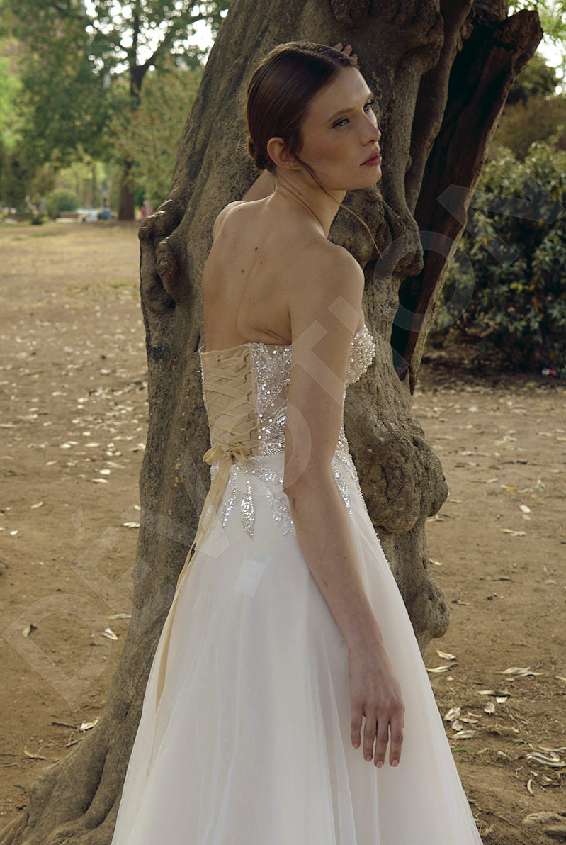 Mayim A-line Sweetheart Milk Wedding dress