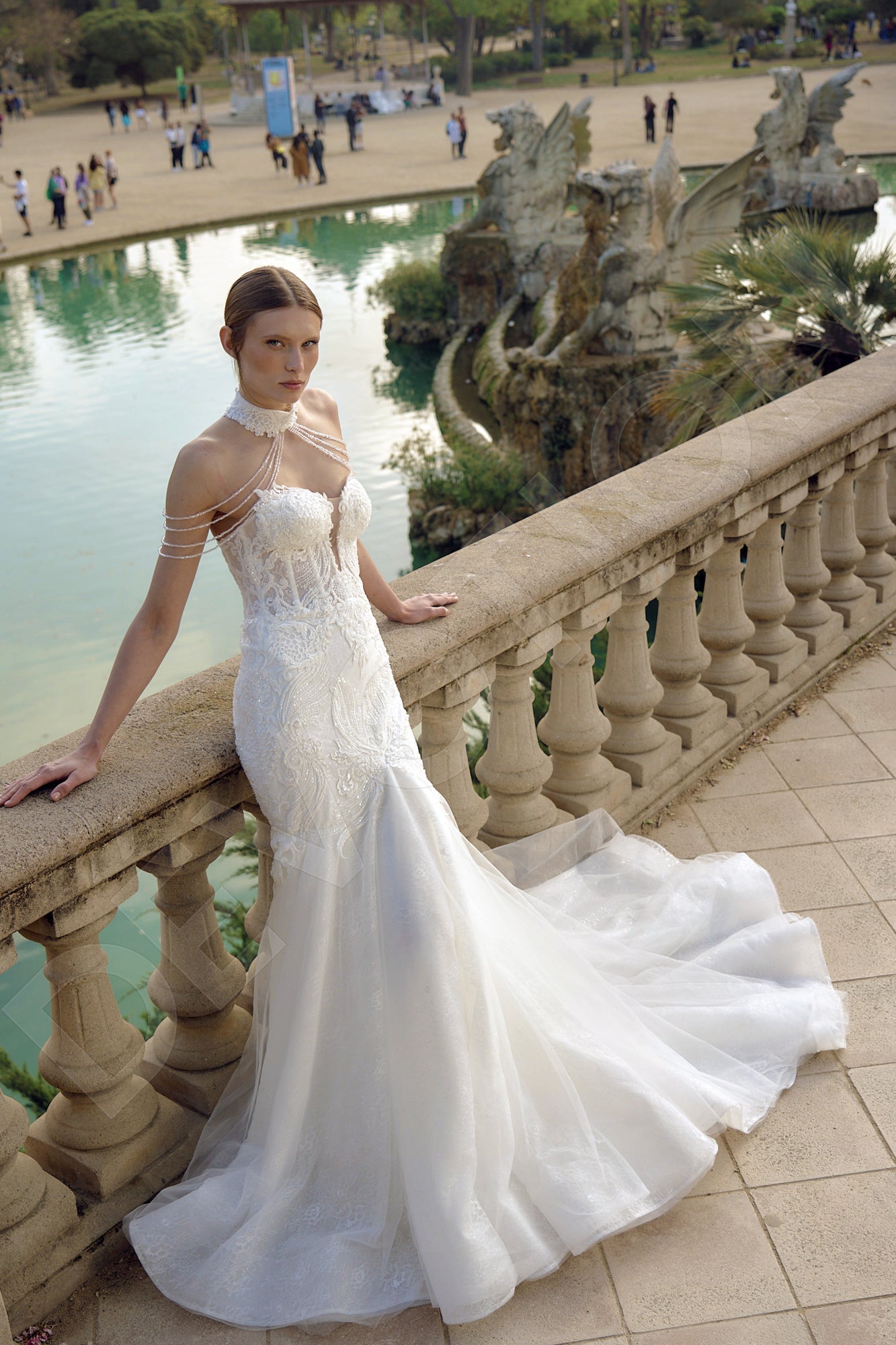 Francesca Trumpet/Mermaid Sweetheart Milk Wedding dress