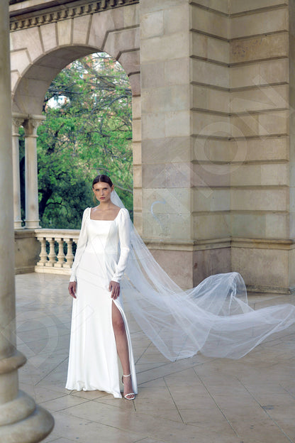 Phoebe A-line Square Milk Wedding dress