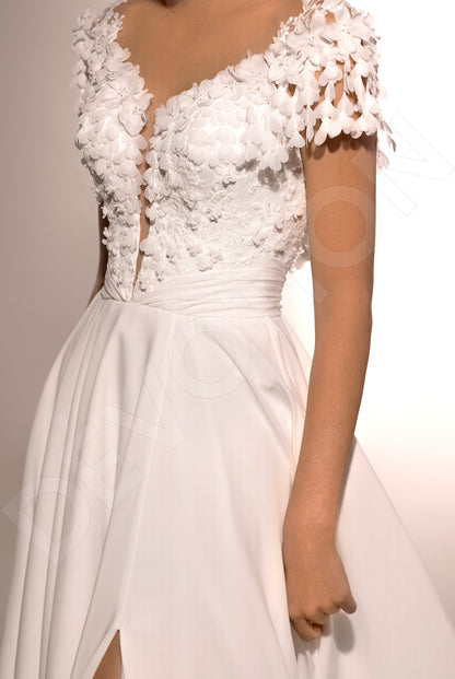 Jalali A-line Illusion Ivory Wedding dress