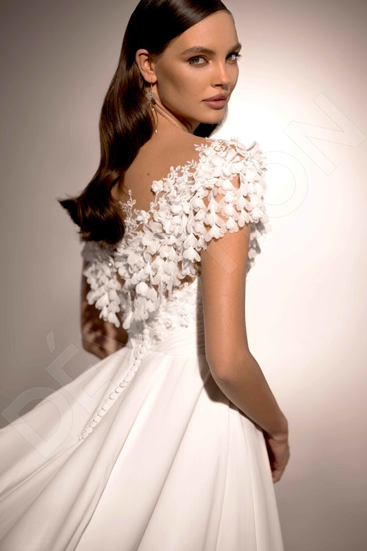 Jalali A-line Illusion Ivory Wedding dress