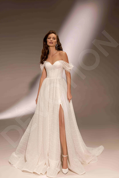 Asti A-line Off-shoulder/Drop shoulders Ivory Wedding dress