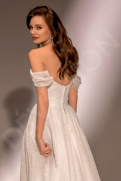 Asti A-line Off-shoulder/Drop shoulders Ivory Wedding dress