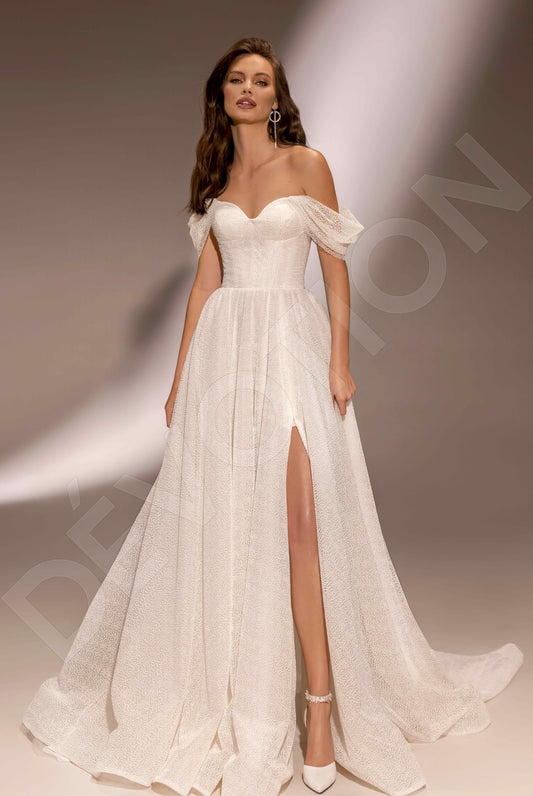 Asti A-line Off-shoulder/Drop shoulders Ivory Wedding dress