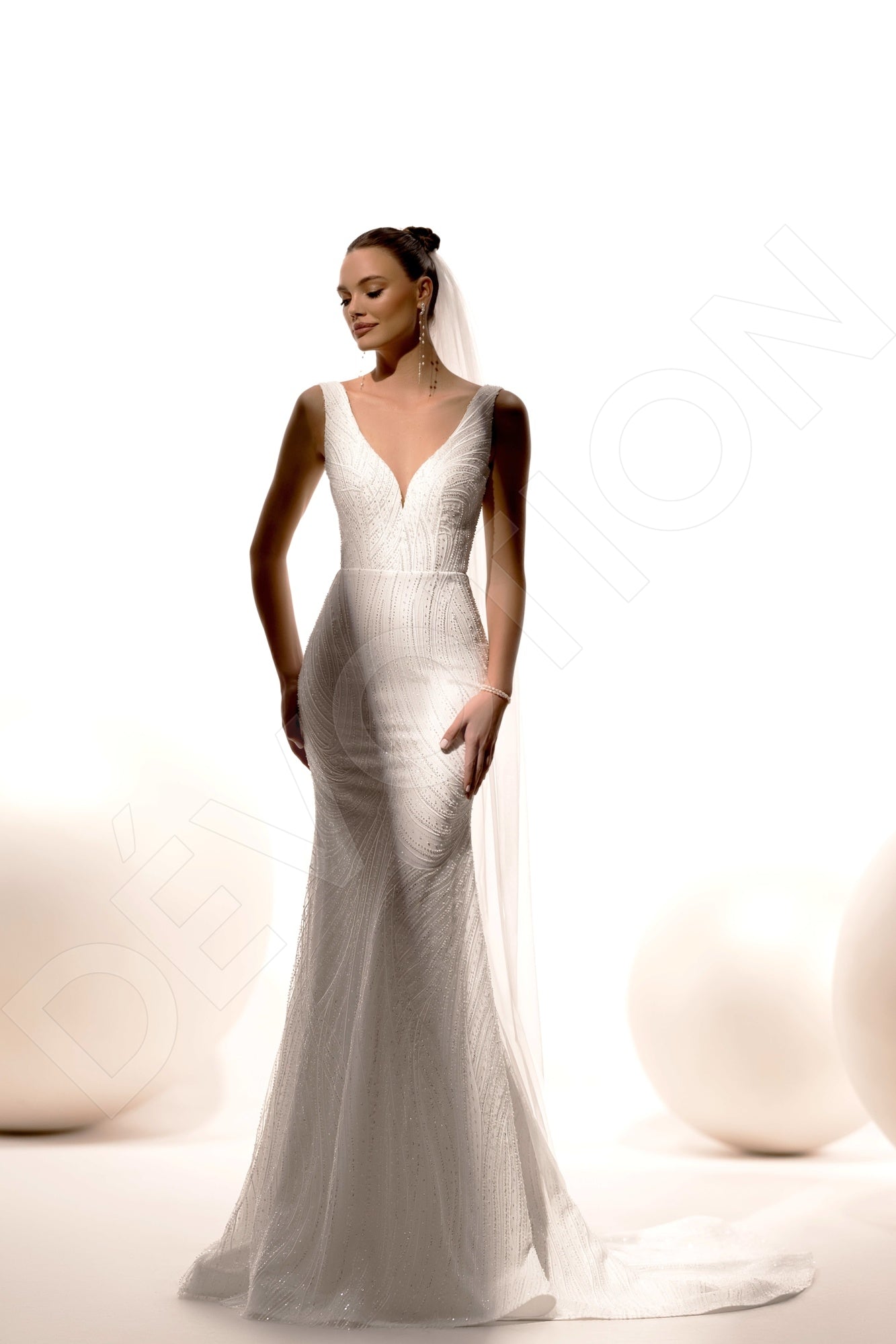 Irvin Trumpet/Mermaid V-neck Ivory Wedding dress