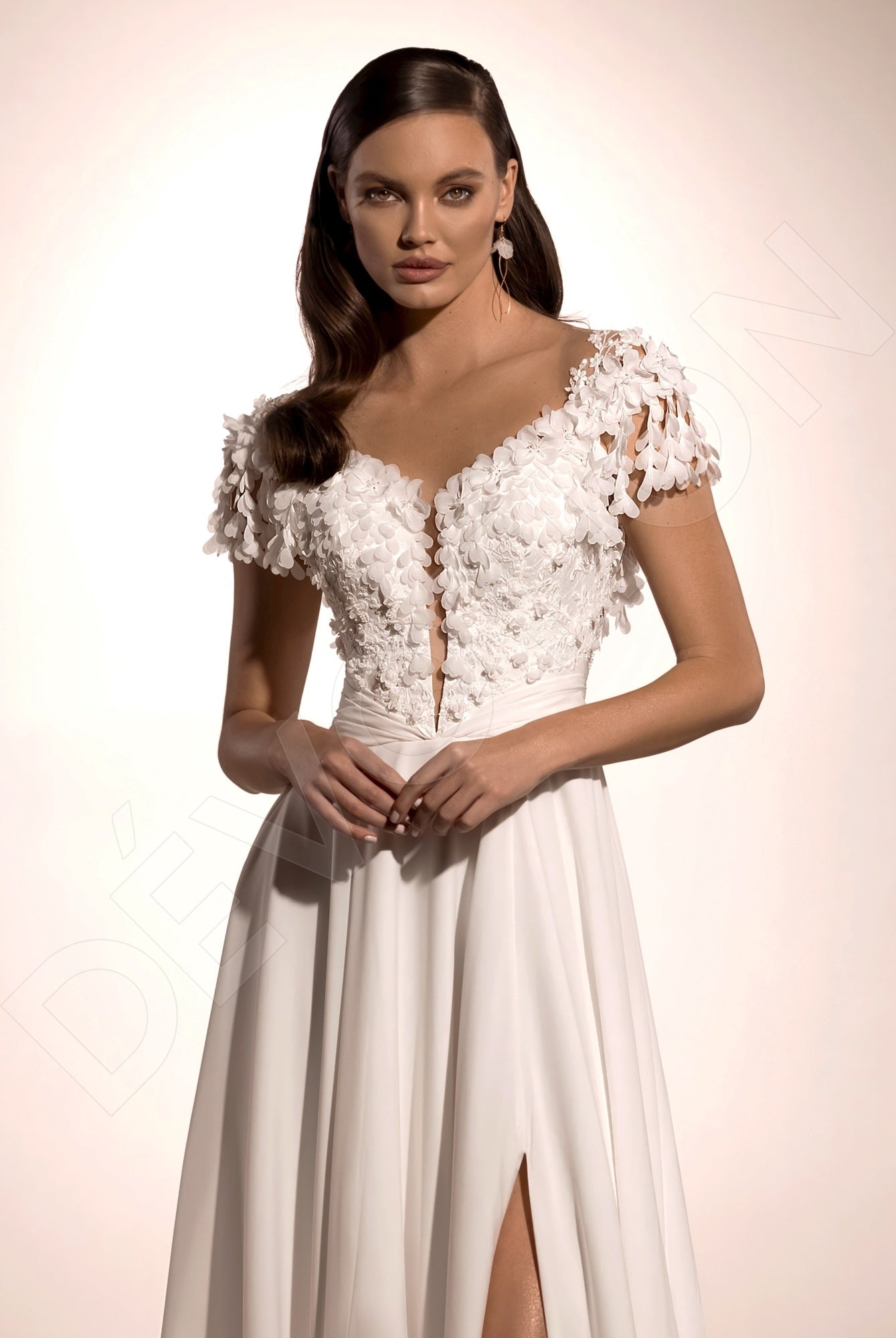 Jalali A-line Illusion Ivory Wedding dress