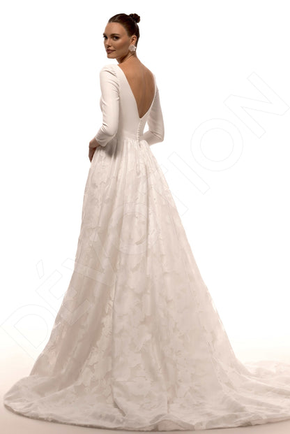 Kadyr A-line Boat-Bateau Ivory Wedding dress